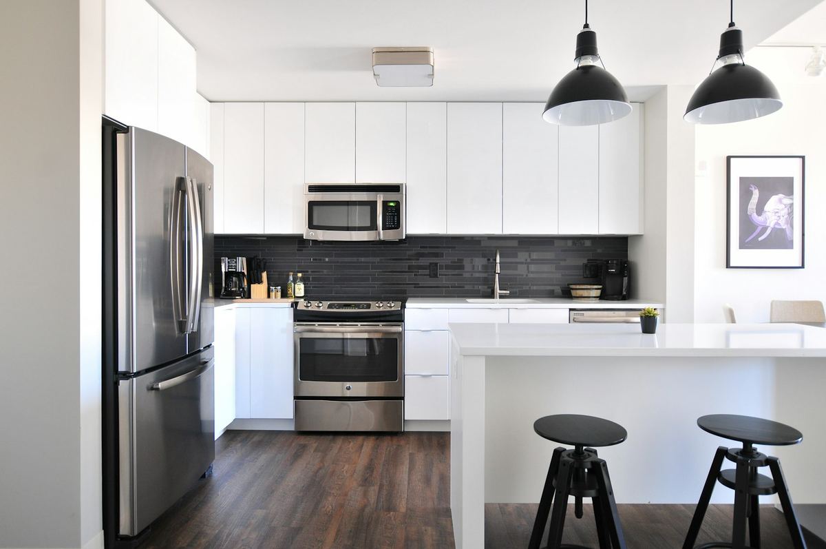 Residential kitchen interior in Oklahoma in a home served for cleanup and clearing