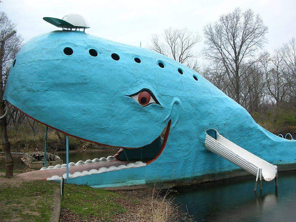 The Blue Whale of Catoosa, the Route 66 landmark in Catoosa, Oklahoma