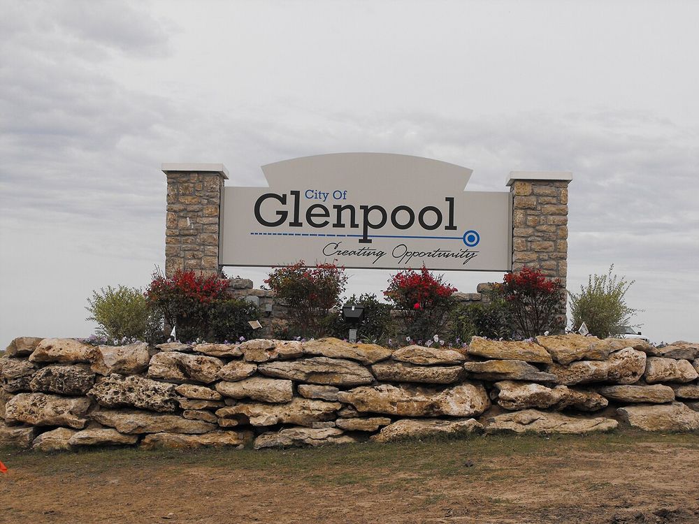City of Glenpool welcome sign in Glenpool, Oklahoma